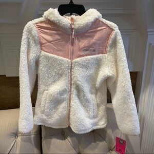 NWT Weatherproof Girls Fleece Hooded Lightweight Jacket Size L 14